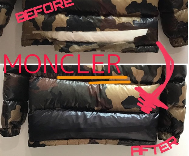 MONCLER（モンクレール）　柄物のダウン補修