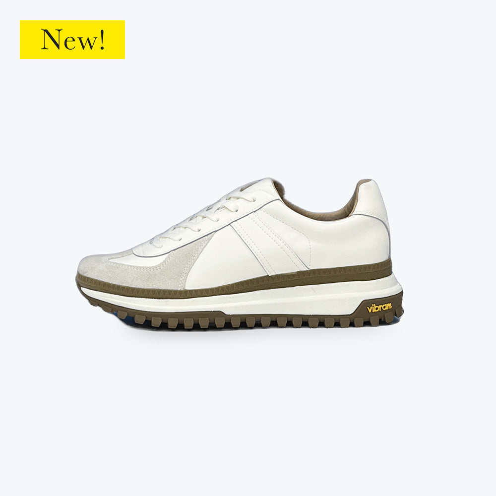 Germantrainer-RECYCLE LEATHER-White [VIBRAM CHOPPER Sole Addition] ジャーマントレーナー