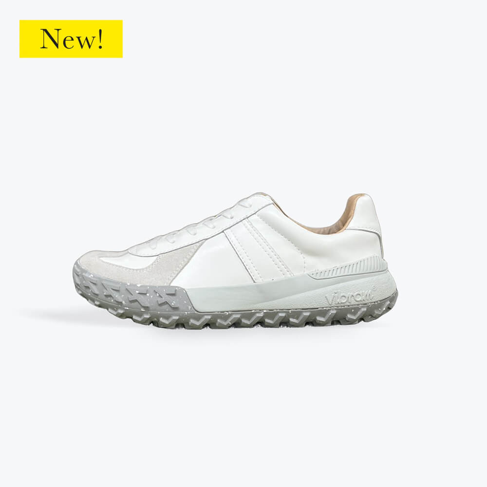 Germantrainer-RECYCLE LEATHER-White [VIBRAM STERRATO GRAY-Sole] ジャーマントレーナー