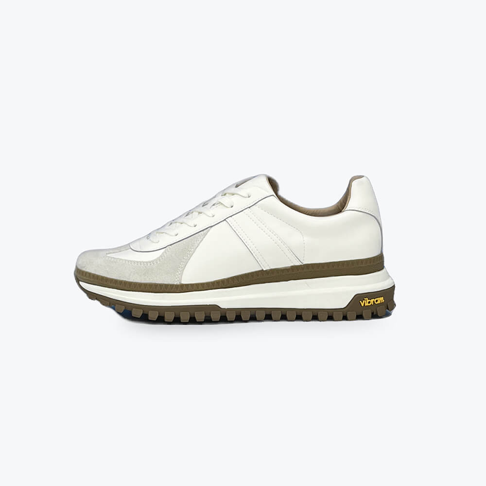 Germantrainer-RECYCLE LEATHER-White [VIBRAM CHOPPER Sole Addition] ジャーマントレーナー